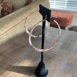 Silpada Hammered Silver Hoop Earrings